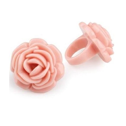 ANELLO CON ROSA SALMONE D3.3X3